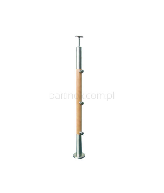  Słupek fi 42,4 mm drewniano metalowy przelotki do rurki fi 16- 3 szt 