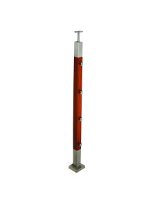  Słupek 40x40 mm drewniano metalowy  przelotki do rurki fi 12- 4 szt